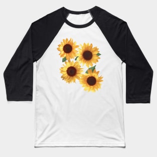 Happy Yellow Sunflowers Baseball T-Shirt